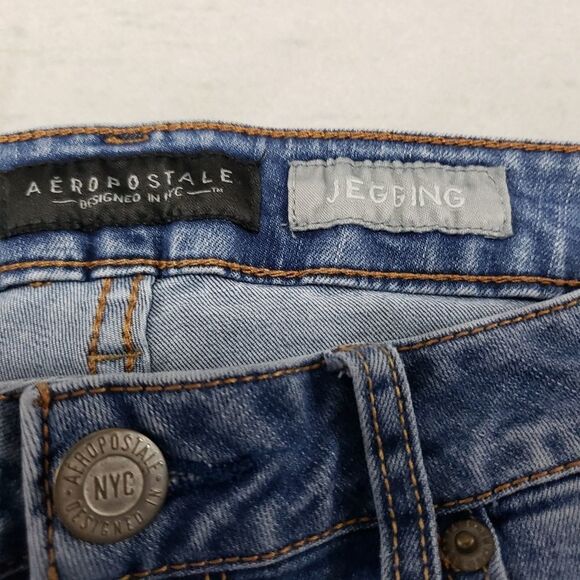 Aeropostale Jeans Size 8 Jeggings Blue Denim Pants - Picture 5 of 6